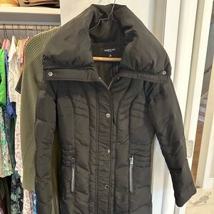 Kenneth Cole black mid length puffer coat size XS
